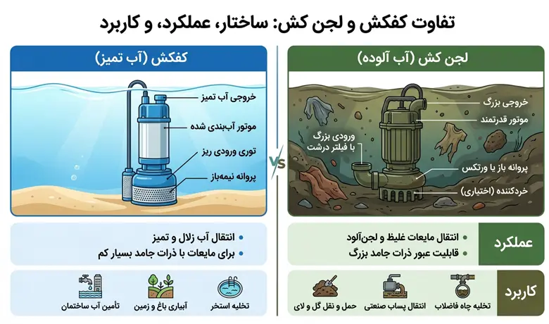 تفاوت کفکش و لجن کش از نظر ساختار