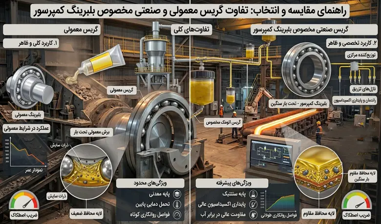 تفاوت گریس معمولی و گریس صنعتی