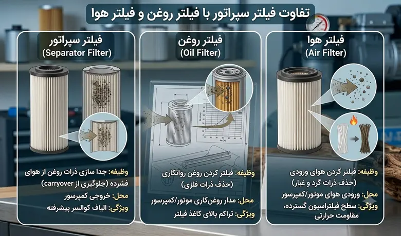تفاوت فیلتر سپراتور با فیلتر هوا