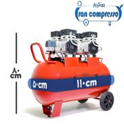 ابعاد کمپرسور باد 80 لیتری با 2 موتور 800 وات سفارشی ایران کمپرسور