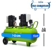 ابعاد کمپرسور باد 150 لیتری با 2 موتور هرمتیک