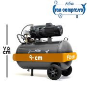 ابعاد کمپرسور وکیوم 80 لیتری با موتور تک مرحله ای جیسون
